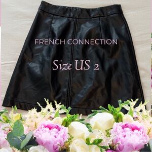 French Connection Women's Black Faux
Leather Crolenda Mini Skirt Size 2